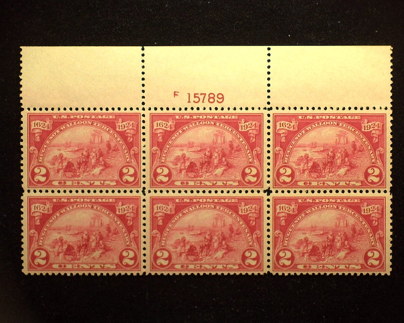 #615 2c Huguenot Walloon Plate block of 6, PL#15789. Mint VF NH - US Stamp