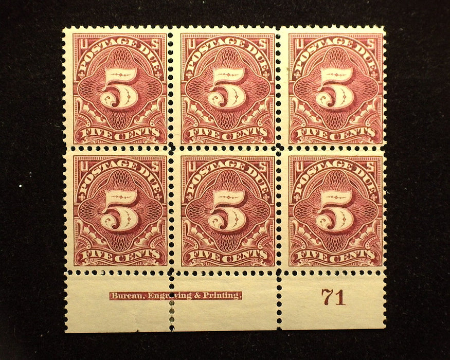 #J41 Fresh plate block of 6, imprint and PL#71. LH only in selvedge. Mint F+ LH - US Stamp