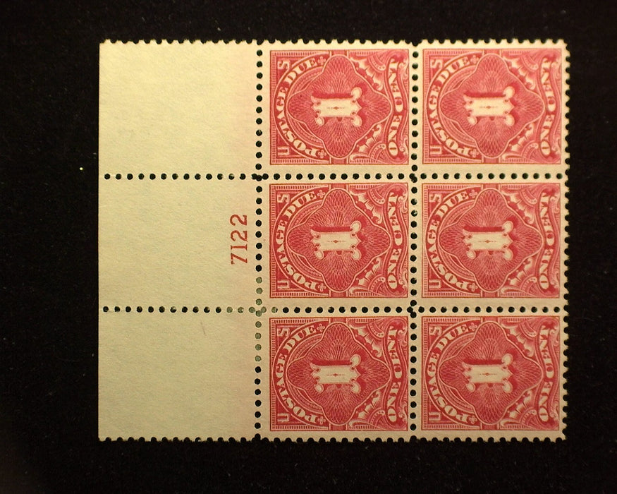 #J61 1c Postage Due Plate Block Full top PL#7122. Choice. Mint Vf LH - US Stamp