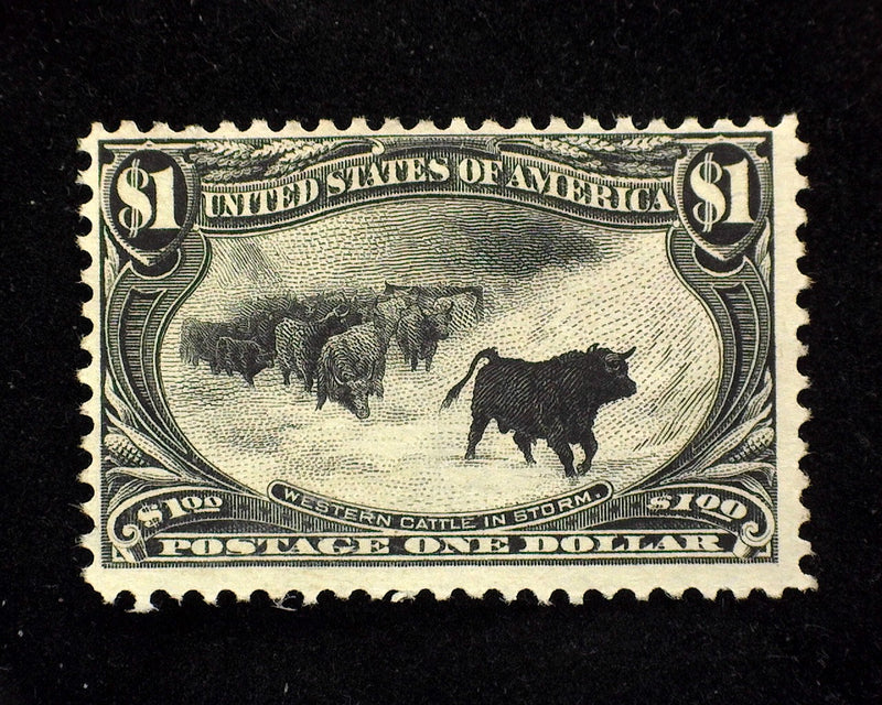 #292 $1.00 Trans Mississippi Deep intense color great looking. Mint F/Vf No gum - US Stamp