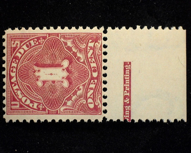 #J38 1c Postage Due. F/Vf NH Mint Imprint copy. - US Stamp