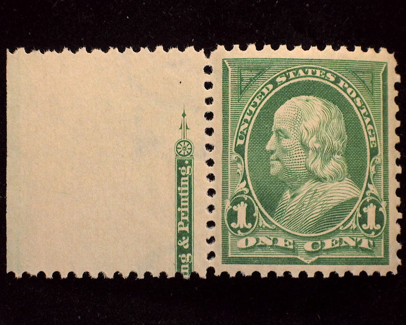 #279 Choice imprint margin stamp. Mint Xf NH - US Stamp