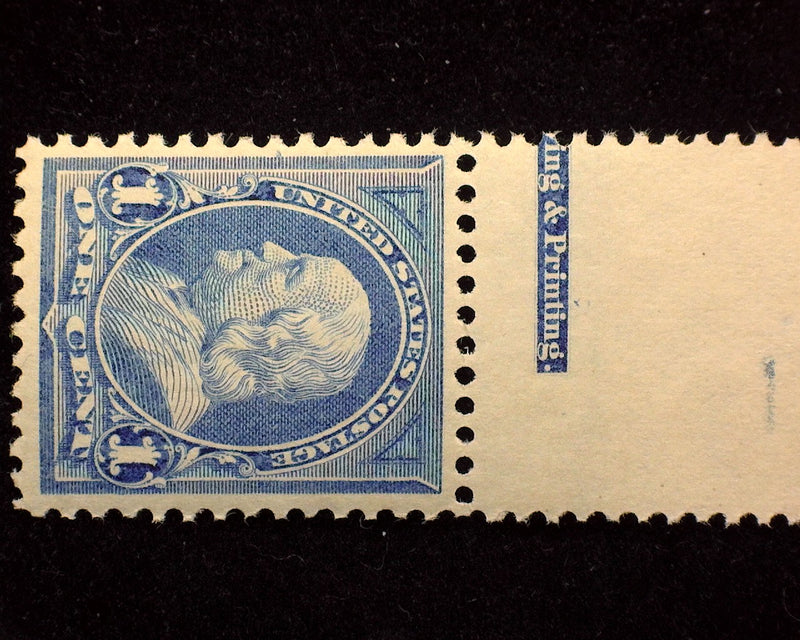 #246 1c Franklin Top margin copy with partial imprint. Choice. Mint Vf/Xf NH - US Stamp