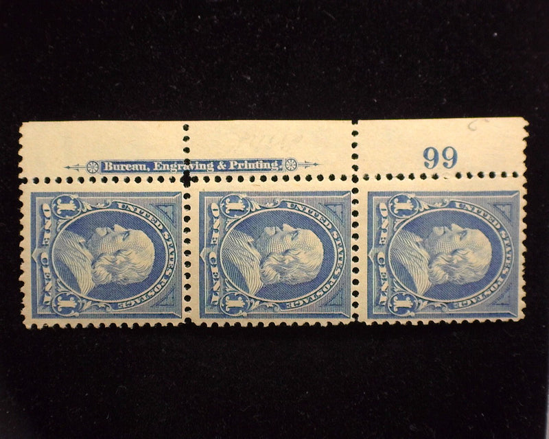 #264 Right margin strip of 3, imprint and PL#99. Mint F/Vf NH - US Stamp