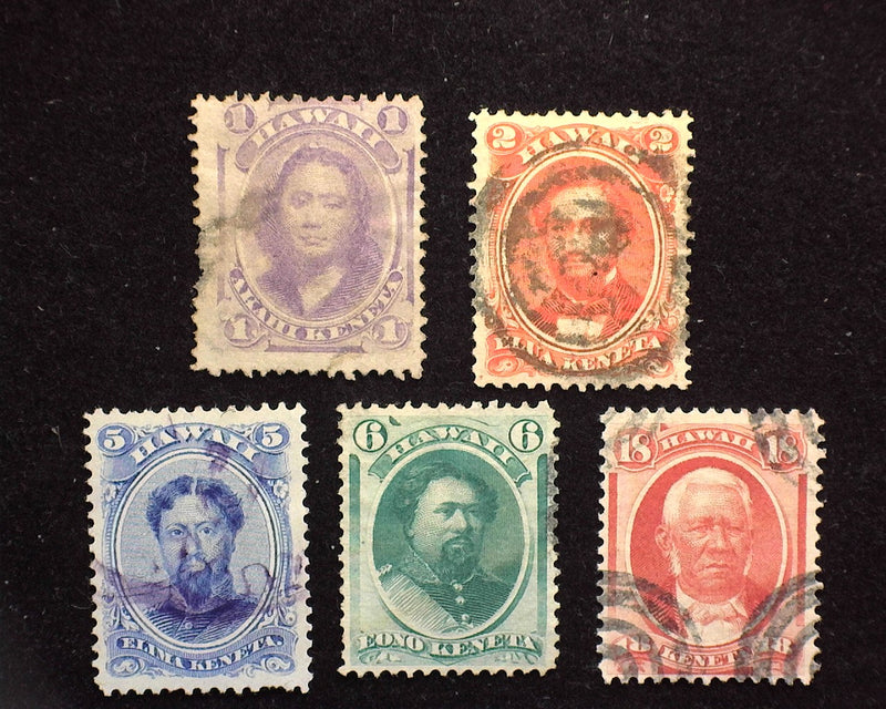 #30 - 34 Hawaii F Used - US Stamps