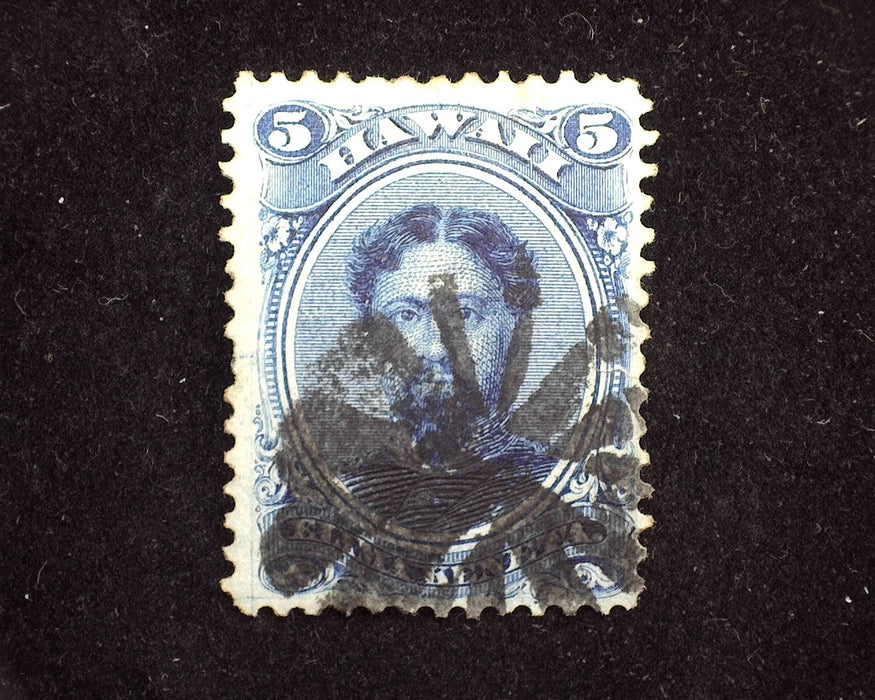 #32 Hawaii Black 13 spoke wheel cancel Davey 73. Rare 3 known. Vf Used - US Stamp