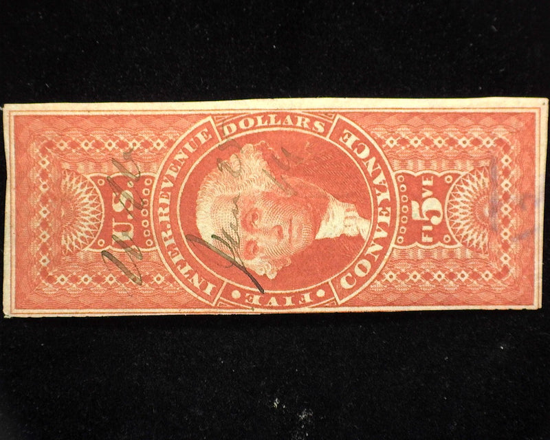 #R89a $5.00 Conveyance Fresh. F/Vf Used - US Stamp