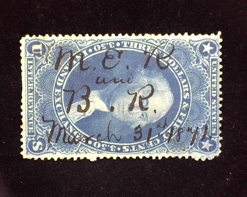 #R87c $3.50 Revenue Few cut perfs. F Used - US Stamp