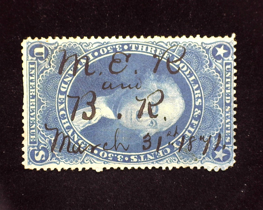 #R87c $3.50 Revenue Few cut perfs. F Used - US Stamp