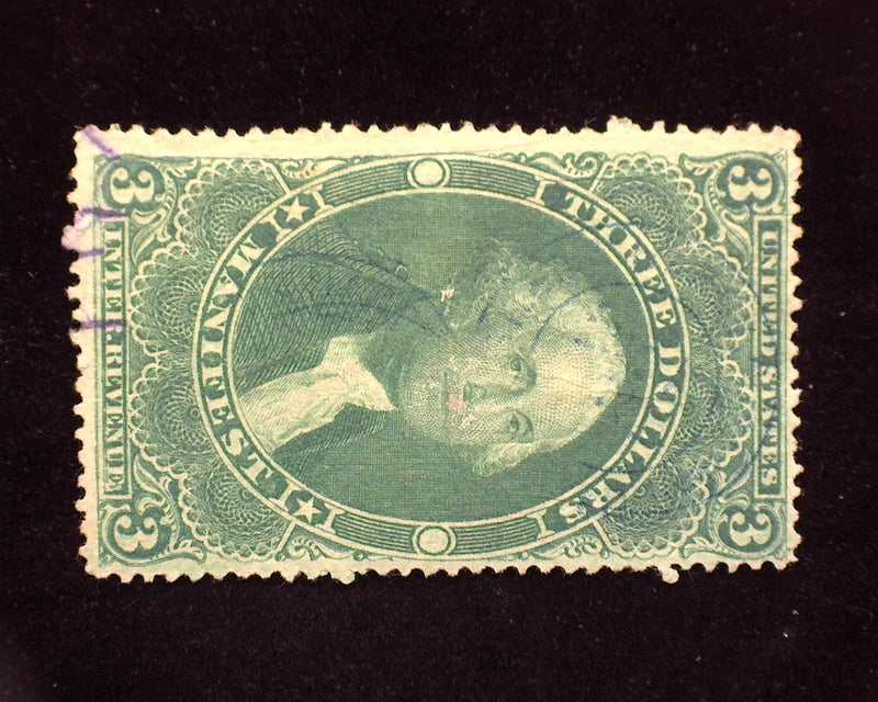 #R86c $3.00 Manifest Pin head thin. F/Vf Used - US Stamp