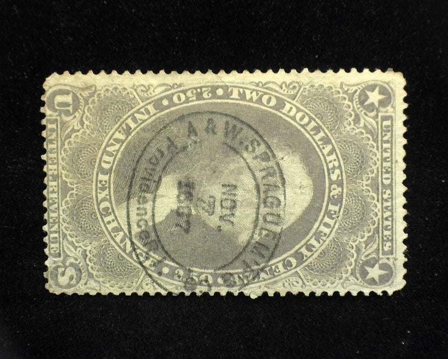 #R84c $2.50 Revenue Inland Exchange. Minute perf tear. F Used - US Stamp