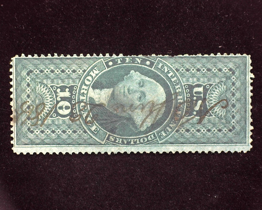 #R96c $10.00 Revenue. Few chewed perfs. F Used - US Stamp