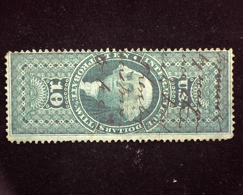 #R96c $10.00 Revenue. F Used - US Stamp