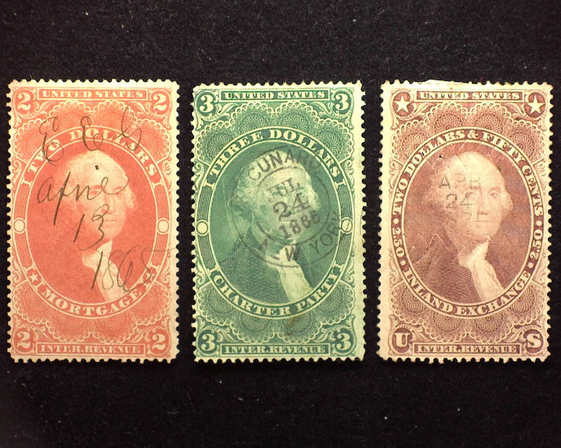 #R82c, R84c, R85c Revenue. F Used - US Stamp