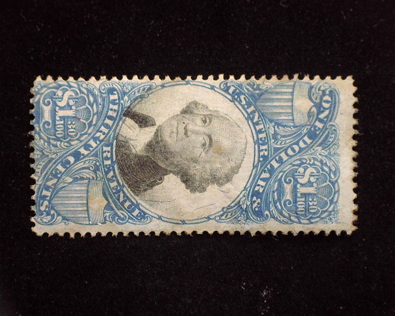#R119 $1.30 Internal Revenue. No cut cancel. F Used - US Stamp