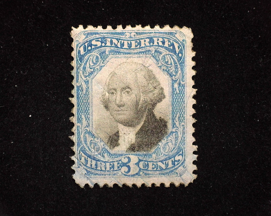 #R105 3c Internal Revenue. Cut cancel. F - US Stamp
