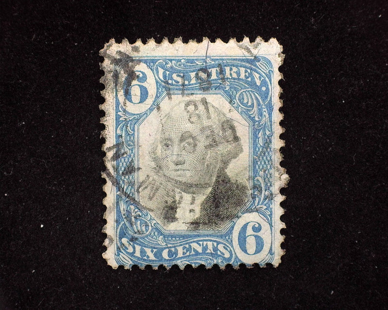 #R108 6c Revenue. No cut cancel. AVG Used - US Stamp