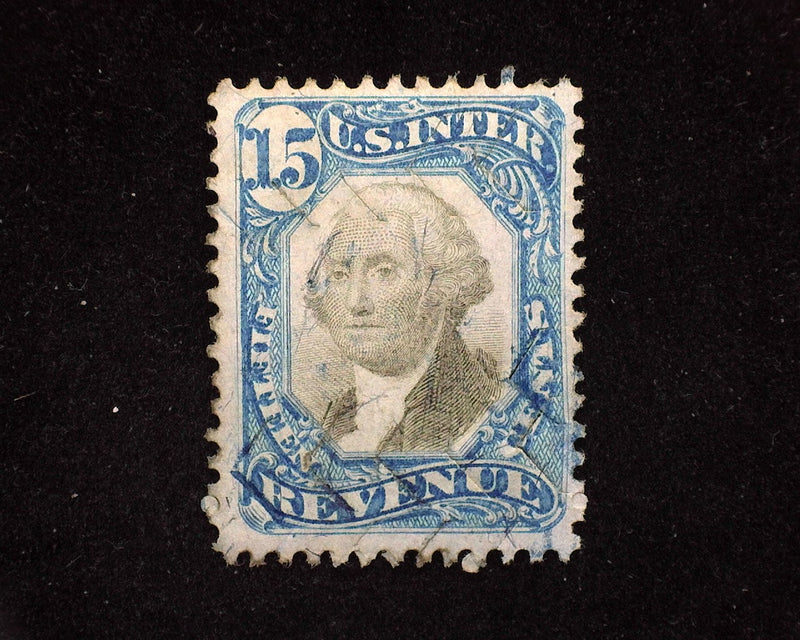 #R110 15c Internal Revenue. Cut cancel. F/Vf Used - US Stamp
