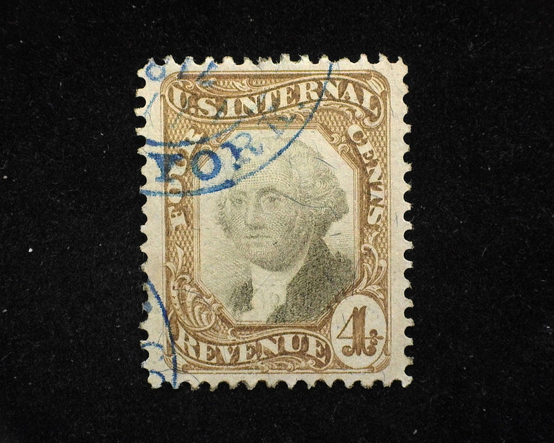 #R136 4c Revenue. No cut cancel. Vf/Xf Used - US Stamp