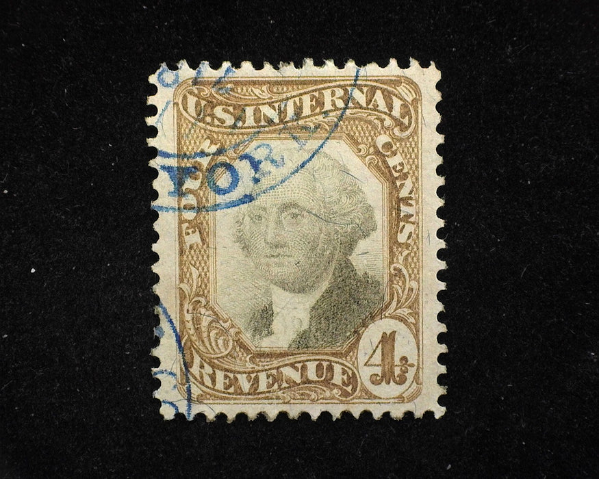 #R136 4c Revenue. No cut cancel. Vf/Xf Used - US Stamp