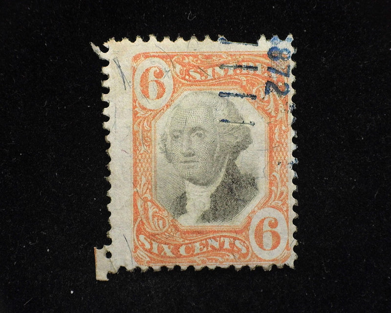#R138 6c Revenue. No cut cancel. F Used - US Stamp