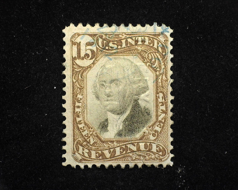 #R139 15c Revenue. No cut cancel. F/VF Used - US Stamp