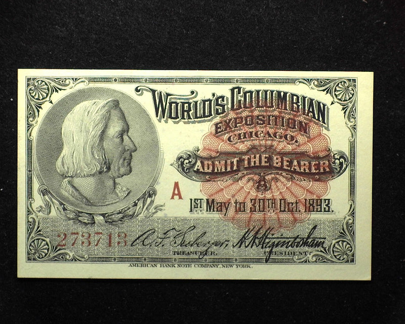 #245 Var Worlds Fair 1893 Entry Ticket. Great addition to any Columbian set. Mint - US Stamp