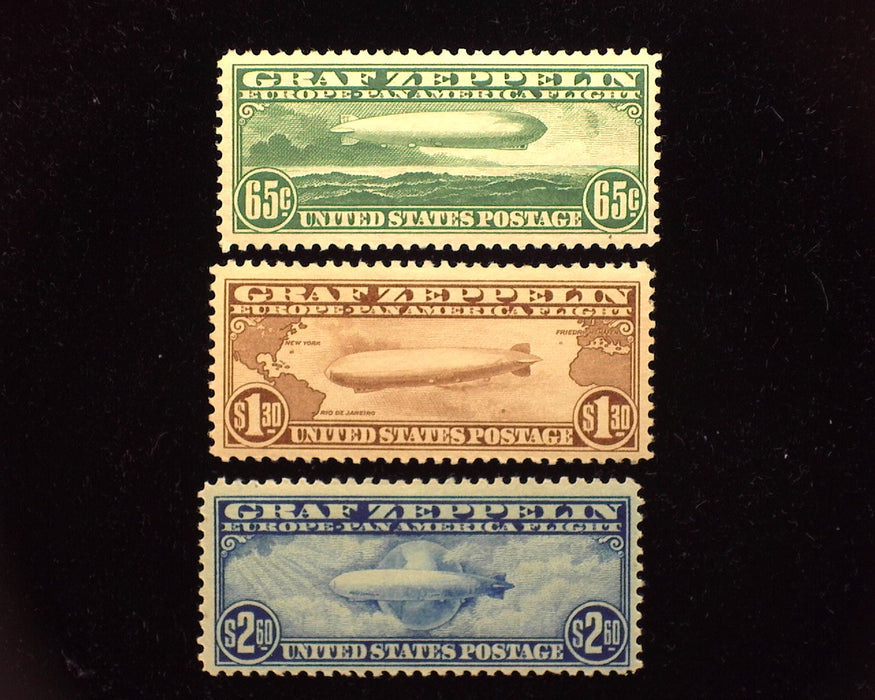 #C13 - 15 1930 Zeppelin issue. Very fresh set with great color. Choice. Mint VF VLH - US Stamp