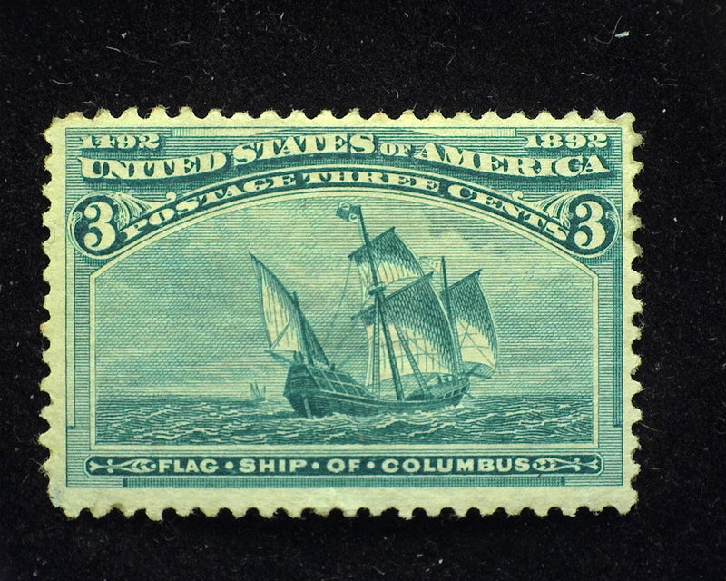 #232 3c Columbian Mint VF H - US Stamp