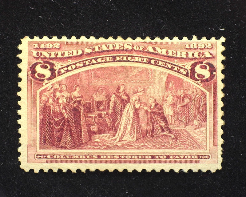 #236 8c Columbian Mint F+ H - US Stamp