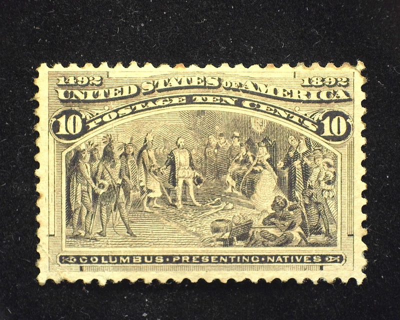 #237 10c Columbian Vertical crease. Mint F H - US Stamp
