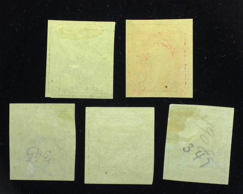 #343 - 347 1908 Issue Imperforate Choice set. Mint XF LH - US Stamp