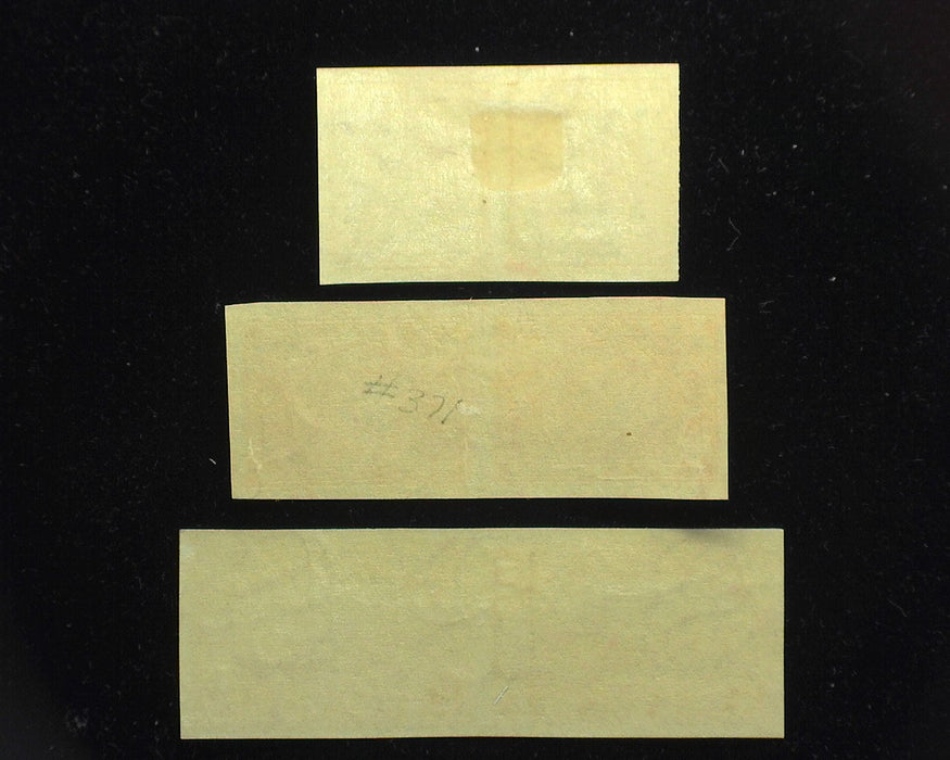 #368, 371, 373 1909 Issue Imperforate. Choice horizontal pairs. Mint XF LH - US Stamp