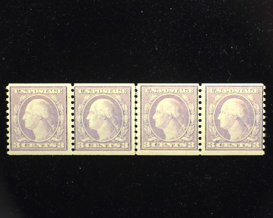 #493 Choice joint line pair strip of 4. Mint F/VF NH - US Stamp