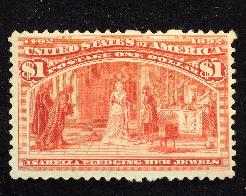 #241 $1.00 Columbian Great color and freshness. Mint F/VF H - US Stamp