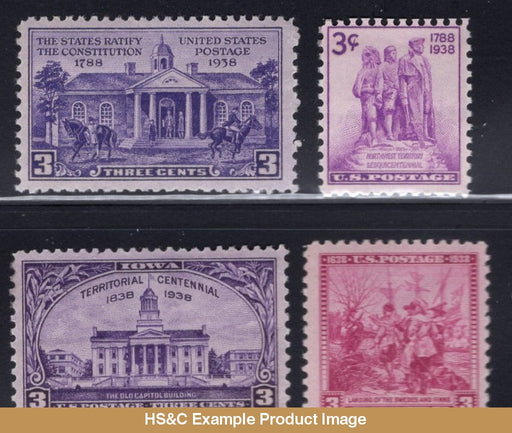 1938 Us Commemorative Stamp Year Set Mnh #835-838 F/vf Stamps Generic Sets