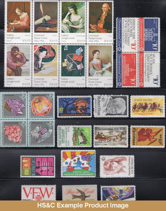 1974 Us Commemorative Stamp Year Set Mnh #1525-1552 F/vf Stamps Generic Sets