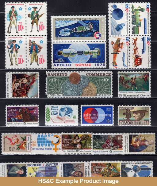 1975 Us Commemorative Stamp Year Set Mnh #1553-1580 F/vf Stamps Generic Sets