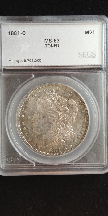 1881 O Morgan Dollar SEGS - MS-63 Toned. - US Coin