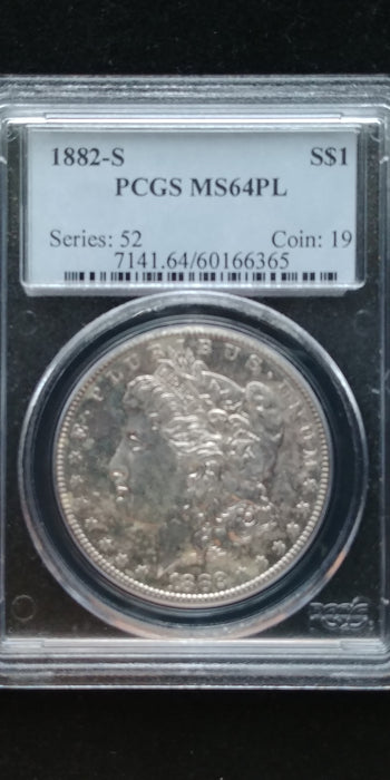 1882 S Morgan Dollar PCGS - MS-64 Proof Like. - US Coin