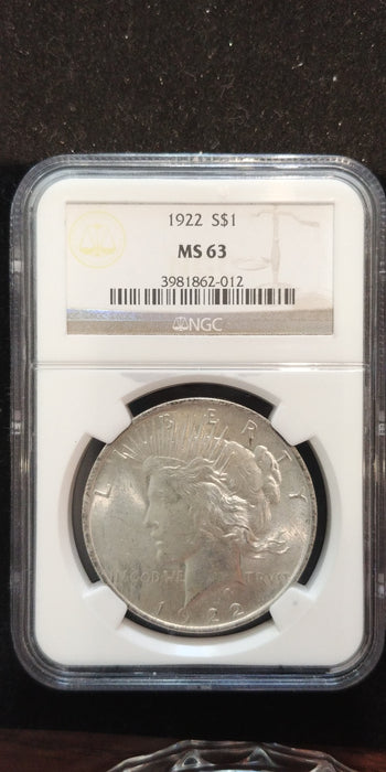 1922 Peace Dollar NGC MS-63 - US Coin