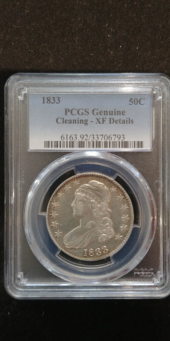 1833 Capped Bust Half Dollar PCGS XF Cleaned - US Coin