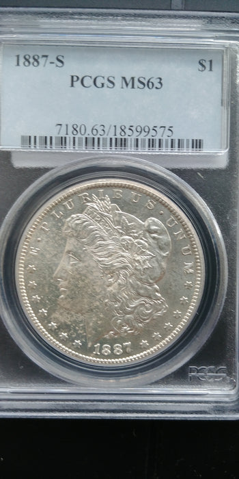 1887 S Morgan Dollar PCGS - MS63 - US Coin