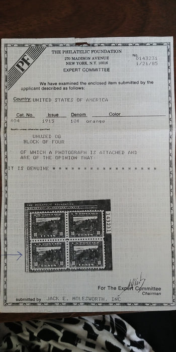 #404 10c Panama Pacific Photocopy of 1-85 PFC This broken from a block. Mint Vf/Xf NH US Stamp