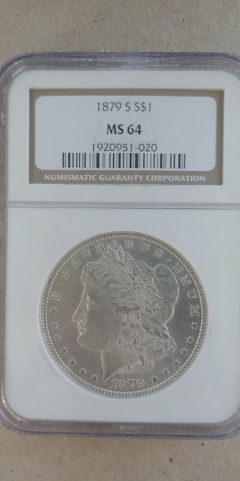 1879 S Morgan Silver Dollar MS64 NGC Slab - US Coin