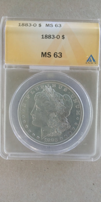 1883 O Morgan Silver Dollar MS63 ANACS Slab - US Coin