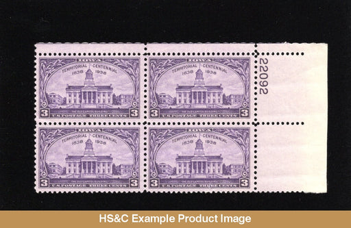 #838 3 Cents Iowa Territory Centennial Mnh Plate Block Us Stamps F/vf Pb Generic