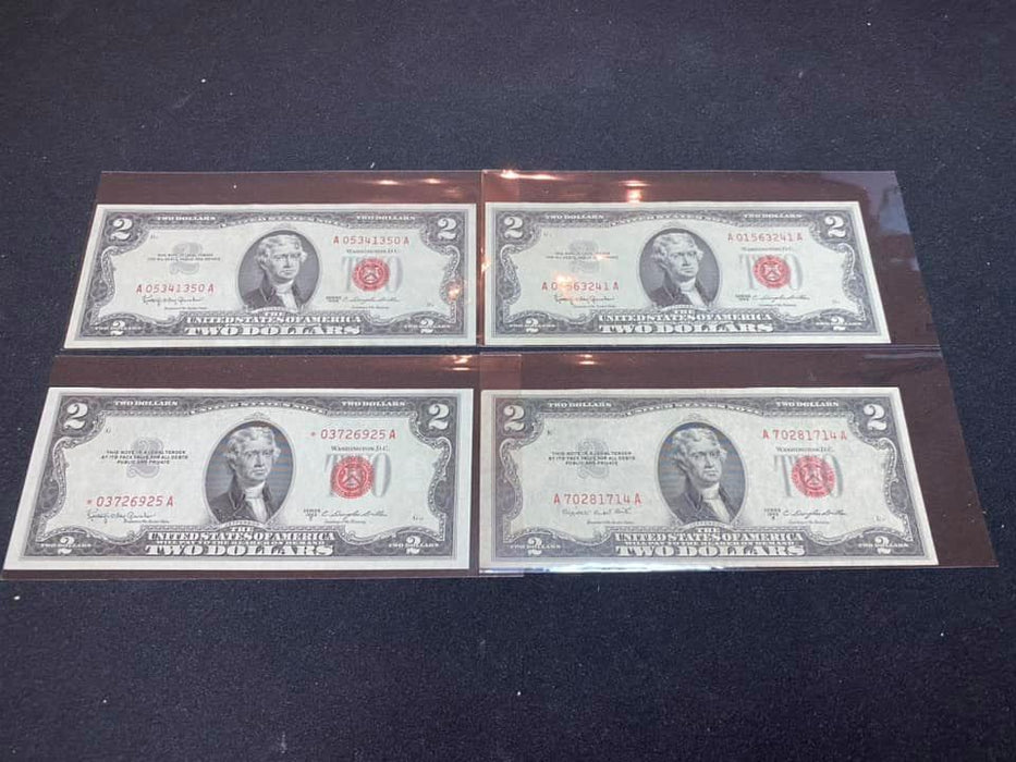 (4) Two Dollar Red Seals x000187