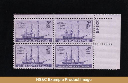 #923 3 Cents Steamship Mnh Plate Block Us Stamps F/vf Pb Generic
