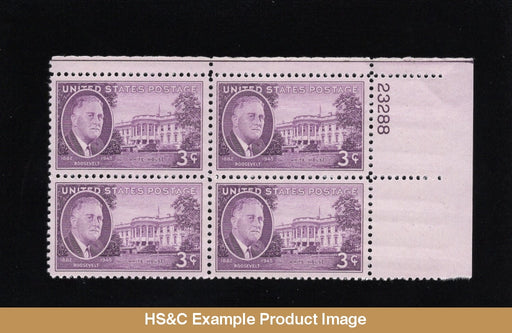 #932 3 Cents Roosevelt And White House Mnh Plate Block Us Stamps F/vf Pb Generic